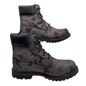 Timberland 6” Premium Anti-Fatigue Camo Boots A25E3 Women’s Sz 7 NWOT Purple